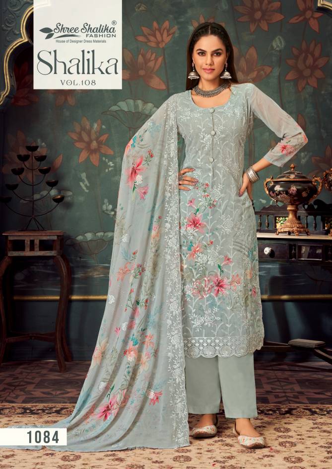 Shree Shalika Vol 108 Embroidery Printed Georgette Suits Wholesale Online
